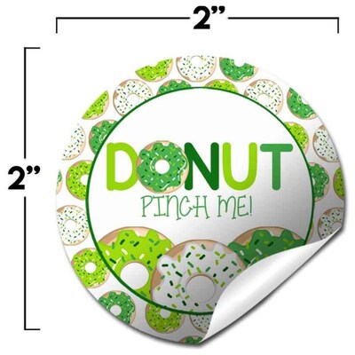 Donut Pinch Me St. Patrick's Day Party Favor Stickers - image5